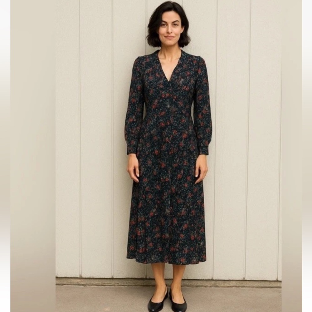 & OTHER STORIES Floral Button Down Multicolor Midi‎ Dress 6
